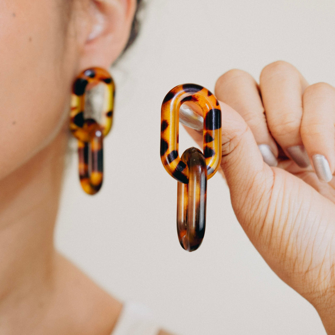 Aretes Acrilico Leopardo