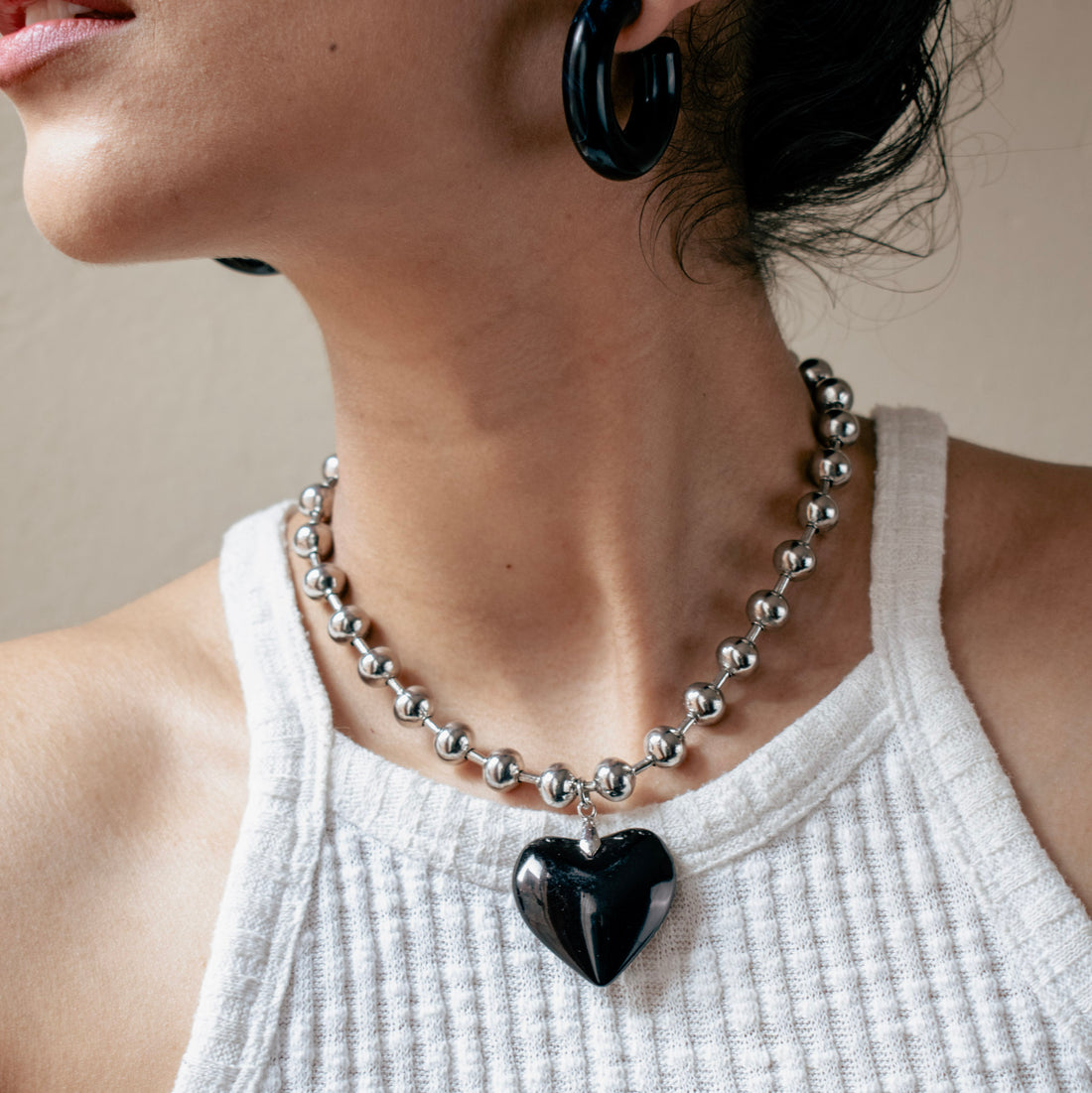 Collar Corazón Negro