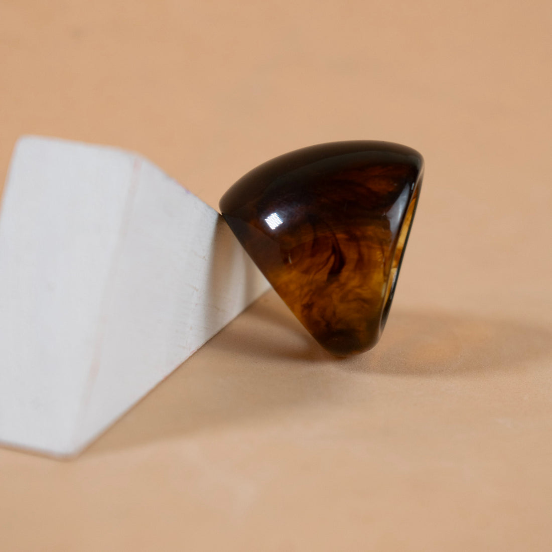 ¡NEW! Anillo Cuadrado Marrón - Talla única 8.5