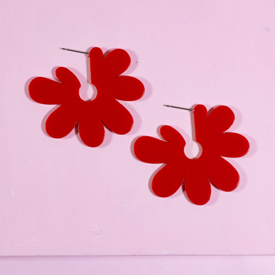 ¡NEW! Aretes Flor Rojo
