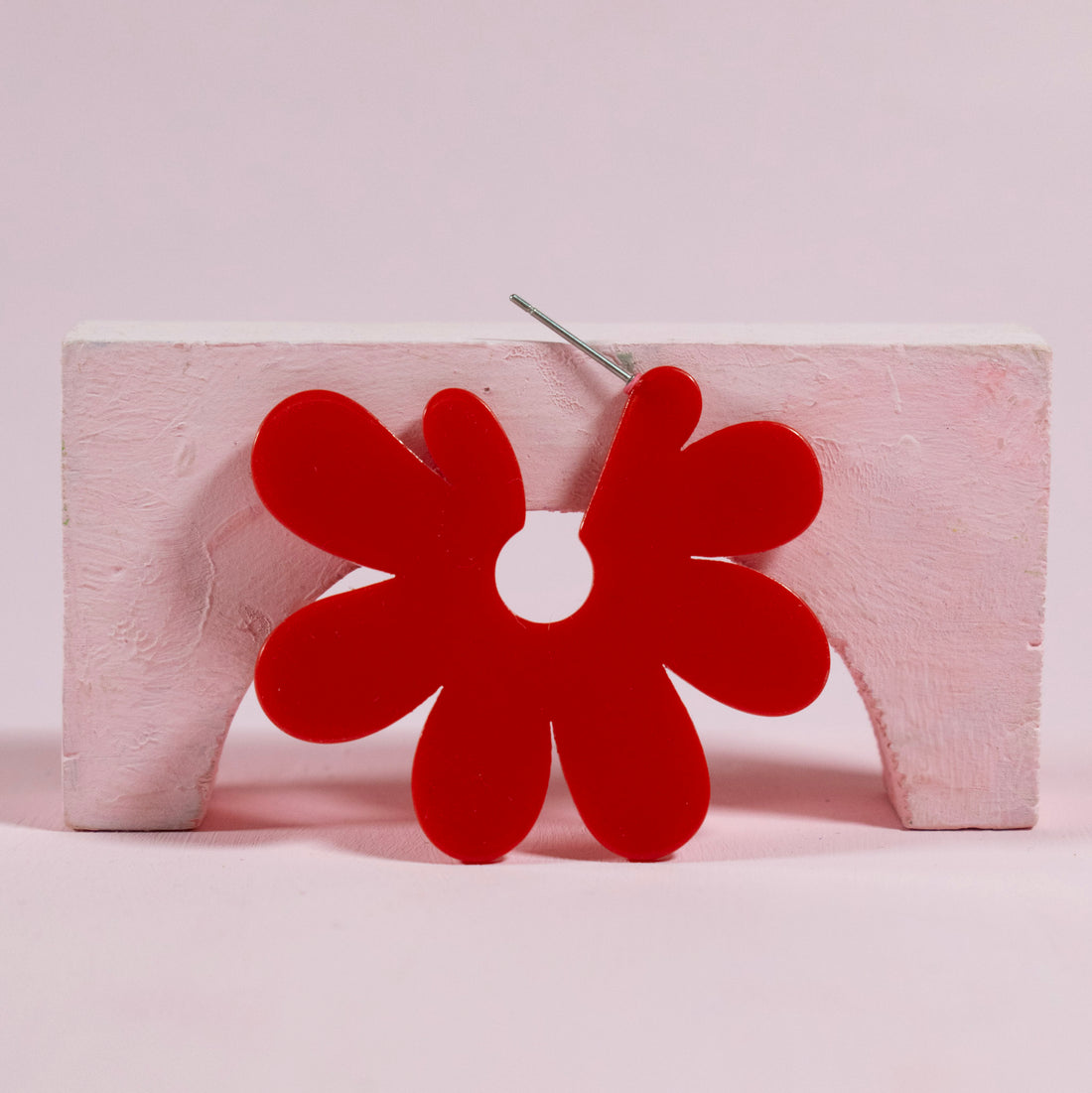 ¡NEW! Aretes Flor Rojo