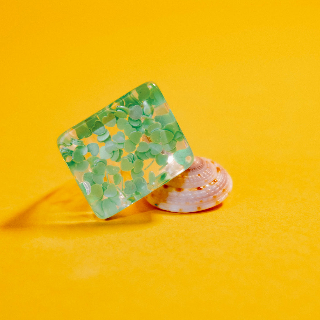Anillo brillo Marino verde- Talla única 8.5