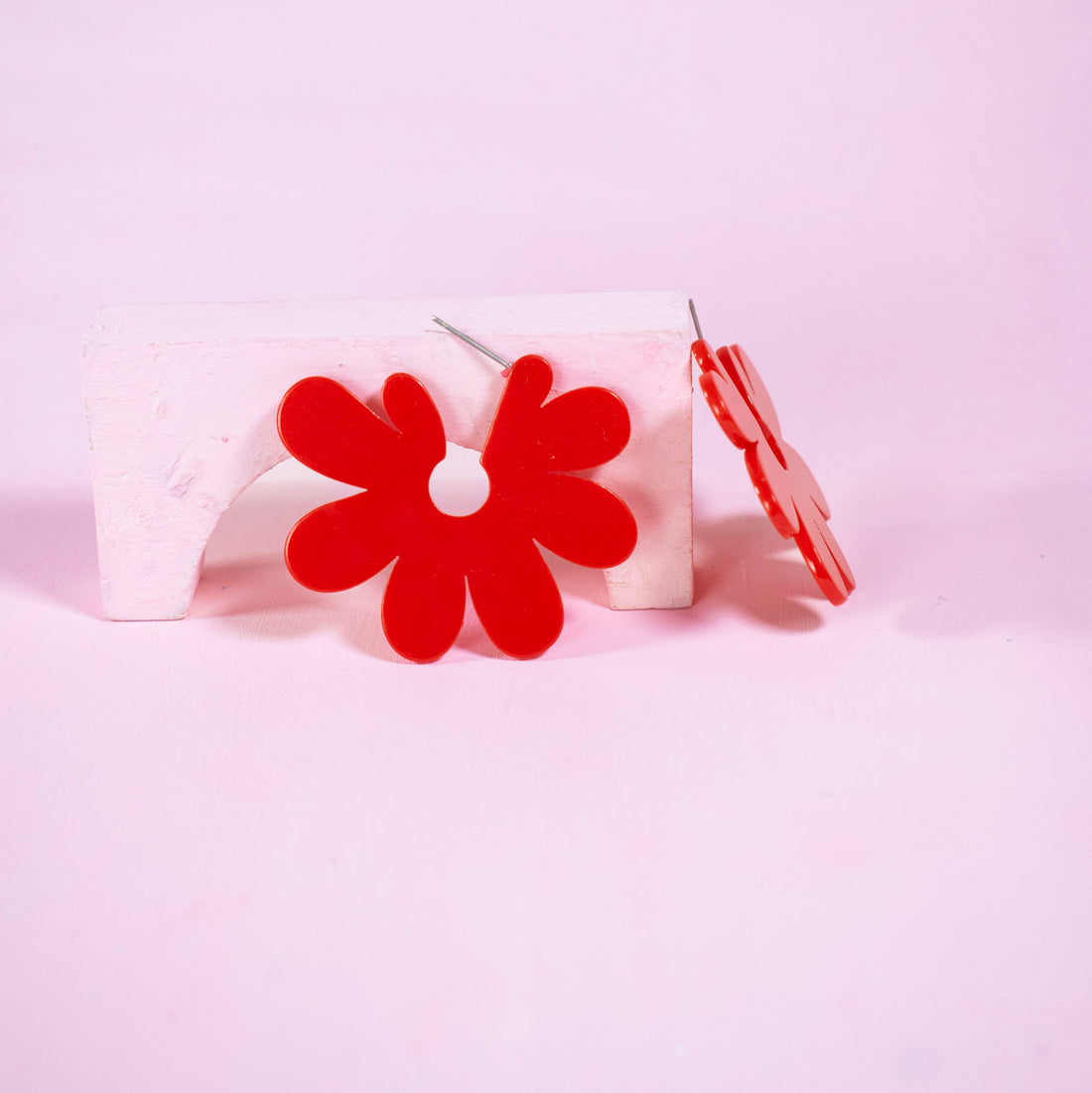 ¡NEW! Aretes Flor Rojo