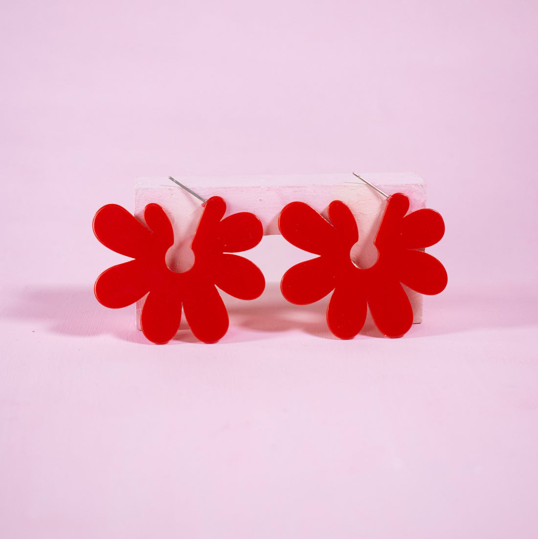¡NEW! Aretes Flor Rojo