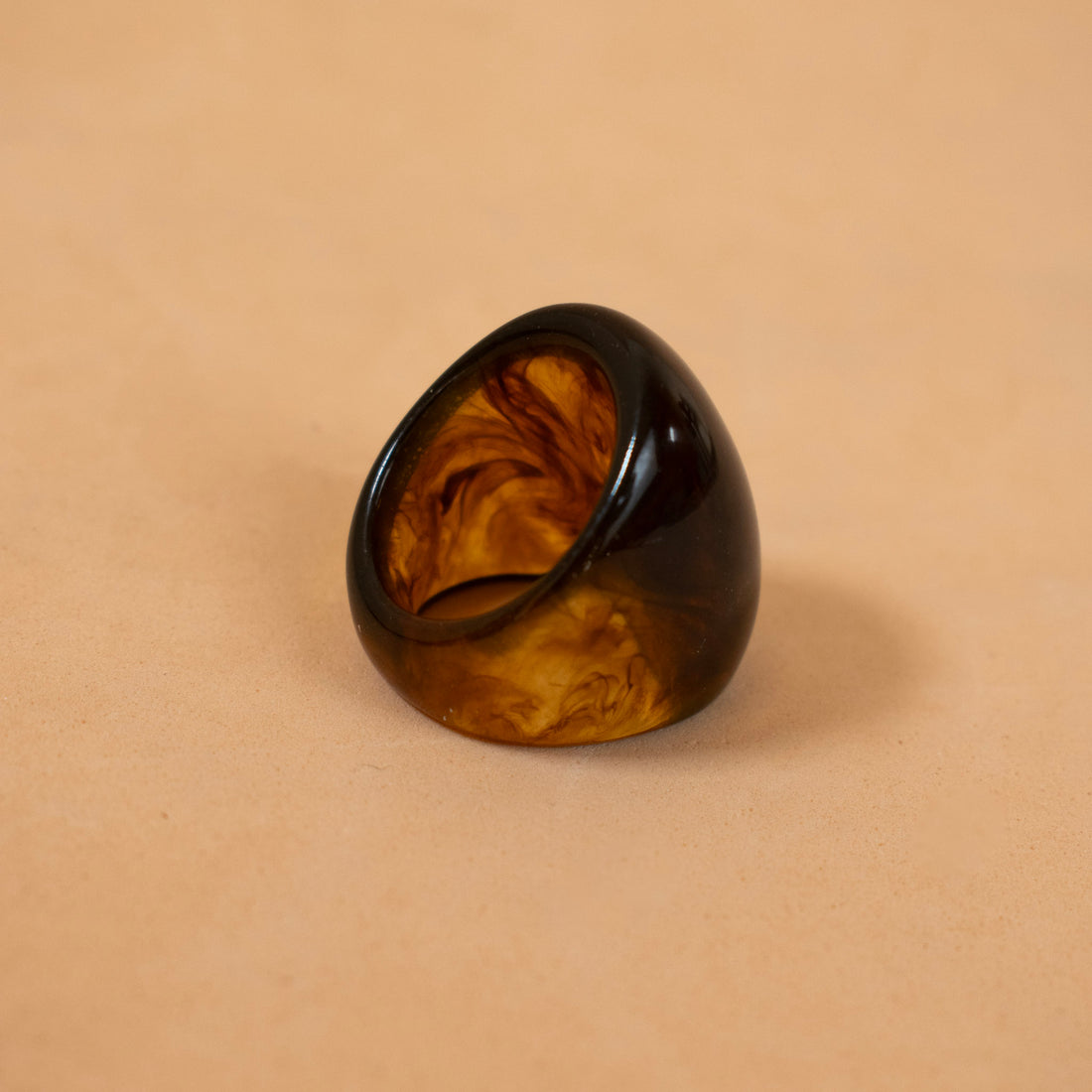 ¡NEW! Anillo Cuadrado Marrón - Talla única 8.5