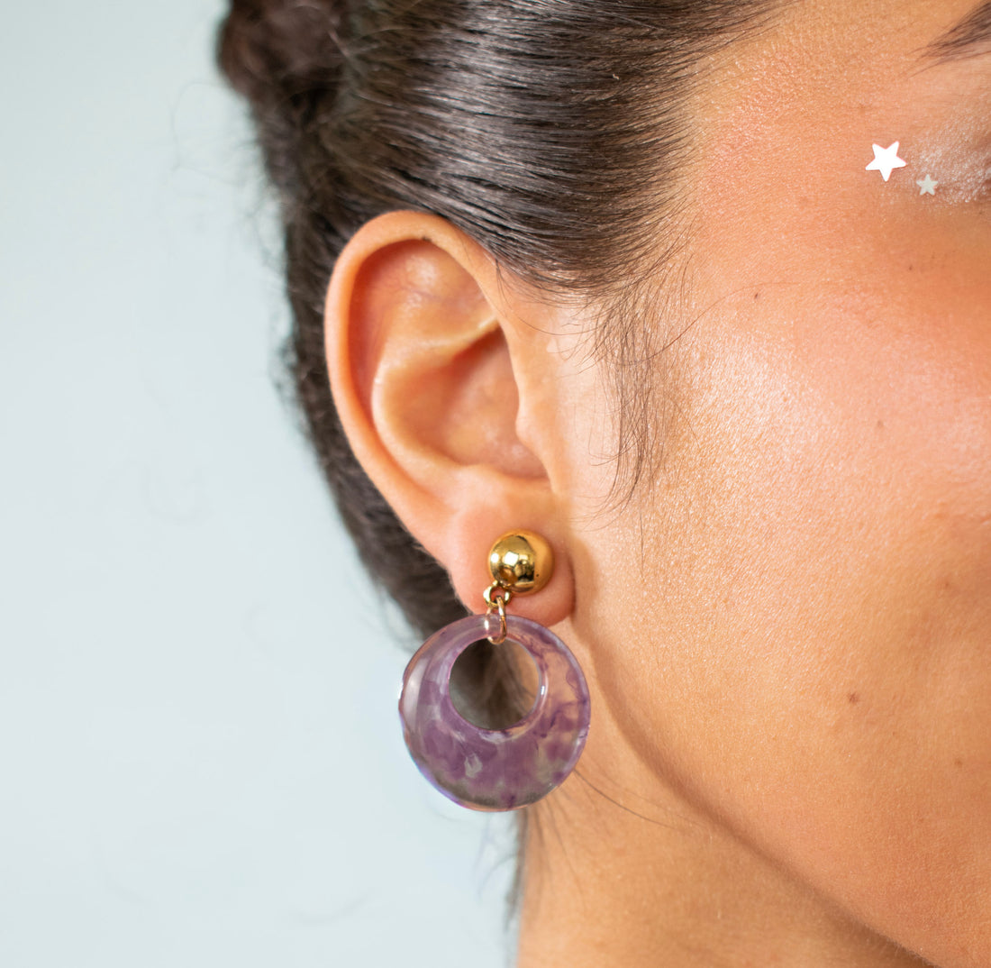 ¡NEW! Aretes Aura Violeta