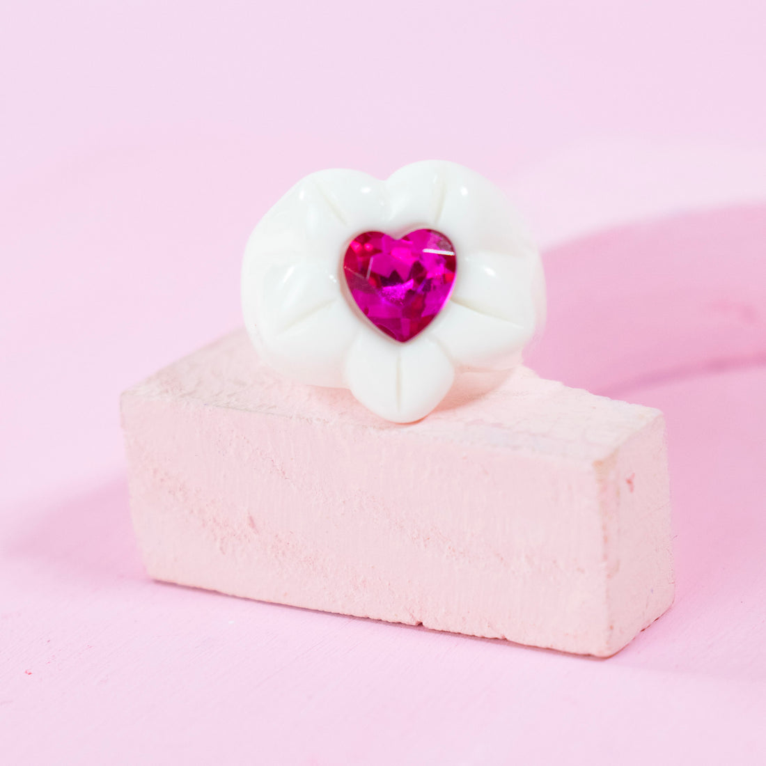 ¡NEW! Anillo Mini Gema Blanco- Talla única 7.5