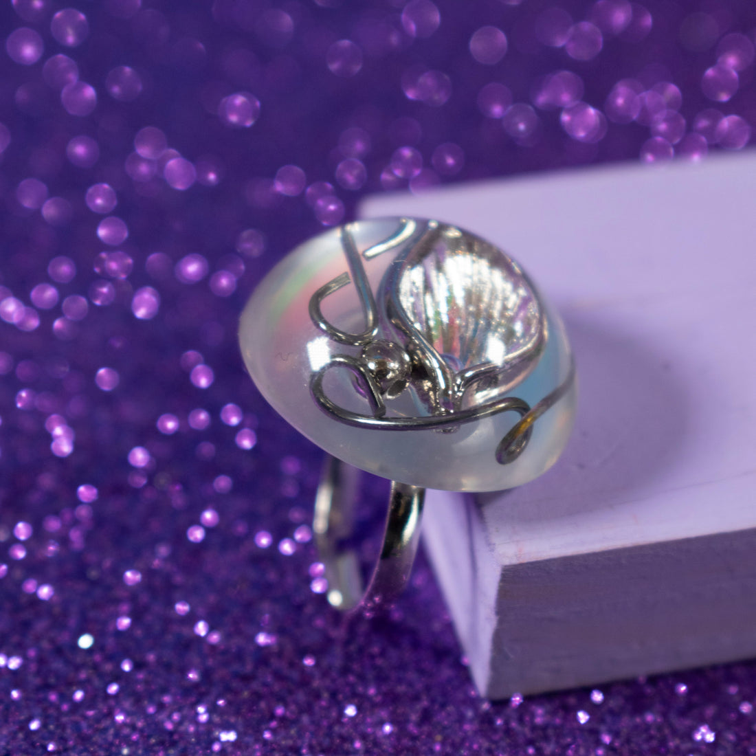 ¡NEW! Anillo Infinito Transparente - Talla 7 ( Ajustable )