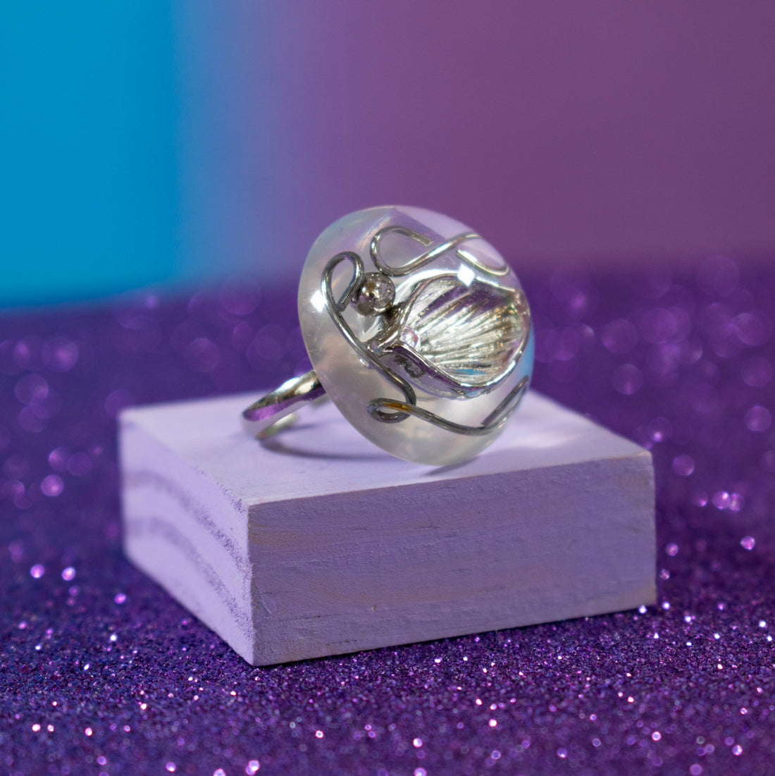 ¡NEW! Anillo Infinito Transparente - Talla 7 ( Ajustable )