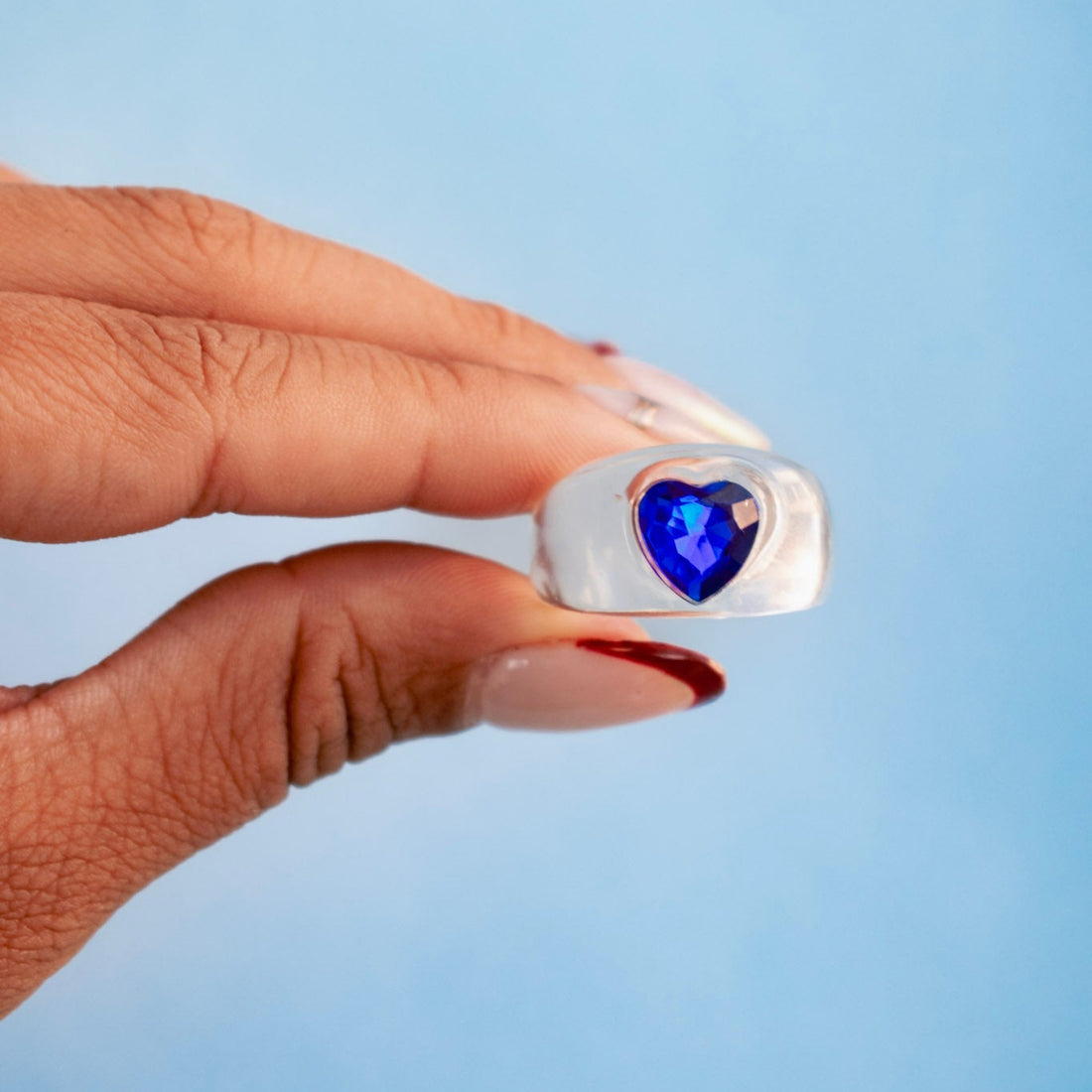 ¡NEW! Anillo Mini corazón azul - Talla única 7.5