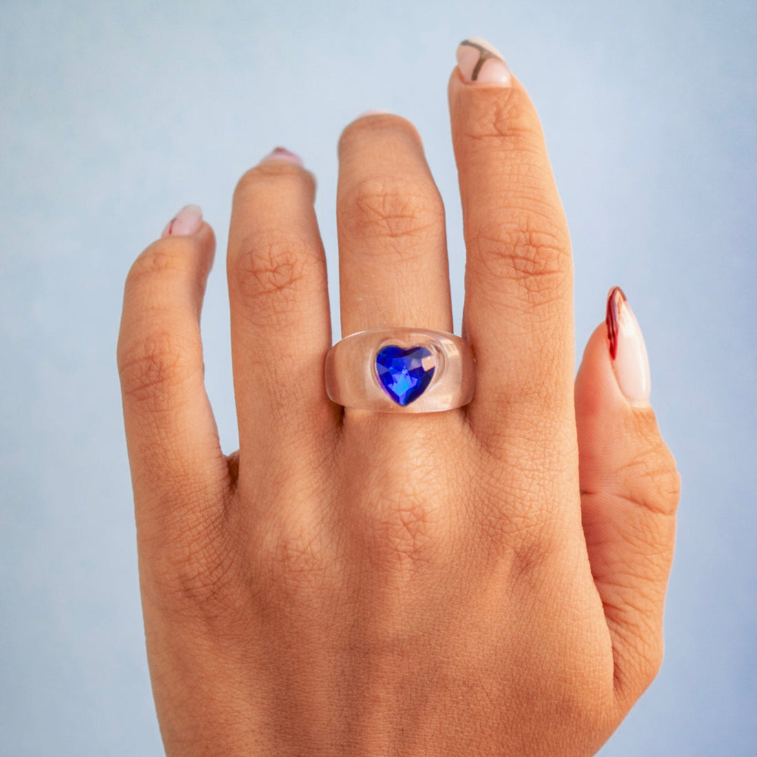 ¡NEW! Anillo Mini corazón azul - Talla única 7.5