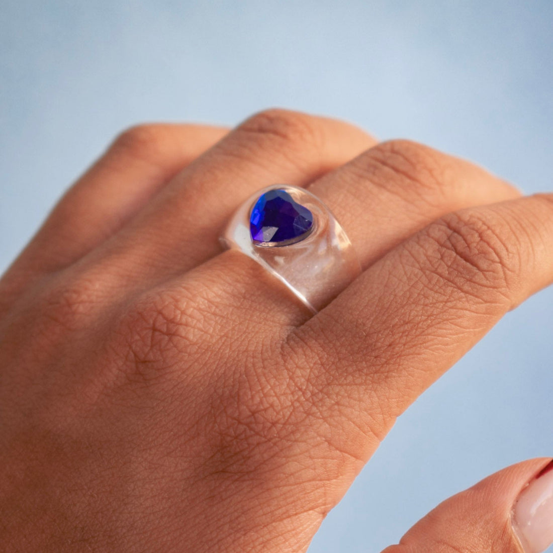 ¡NEW! Anillo Mini corazón azul - Talla única 7.5