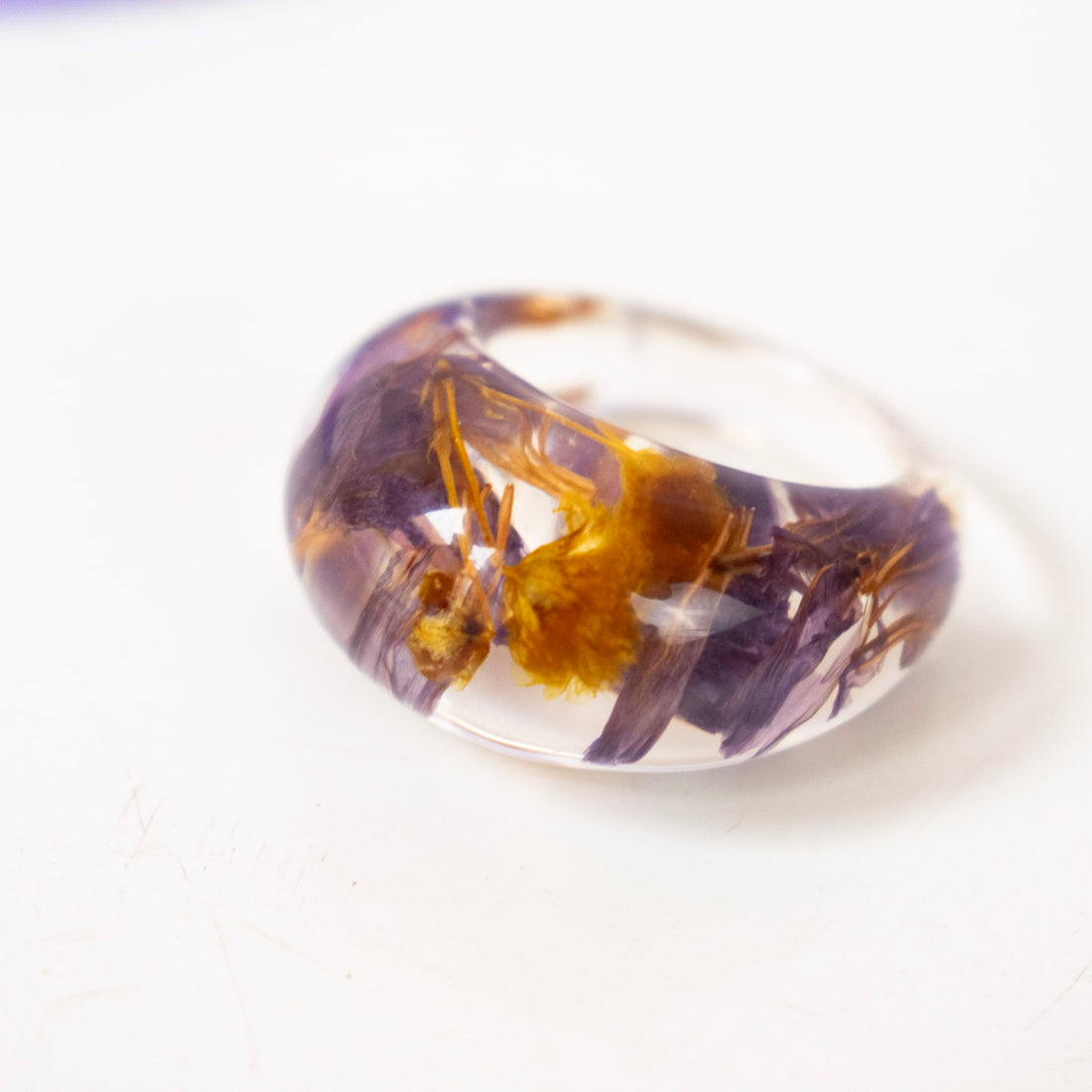 Anillo Acrílico flores primavera Multicolor - Talla única 6.5
