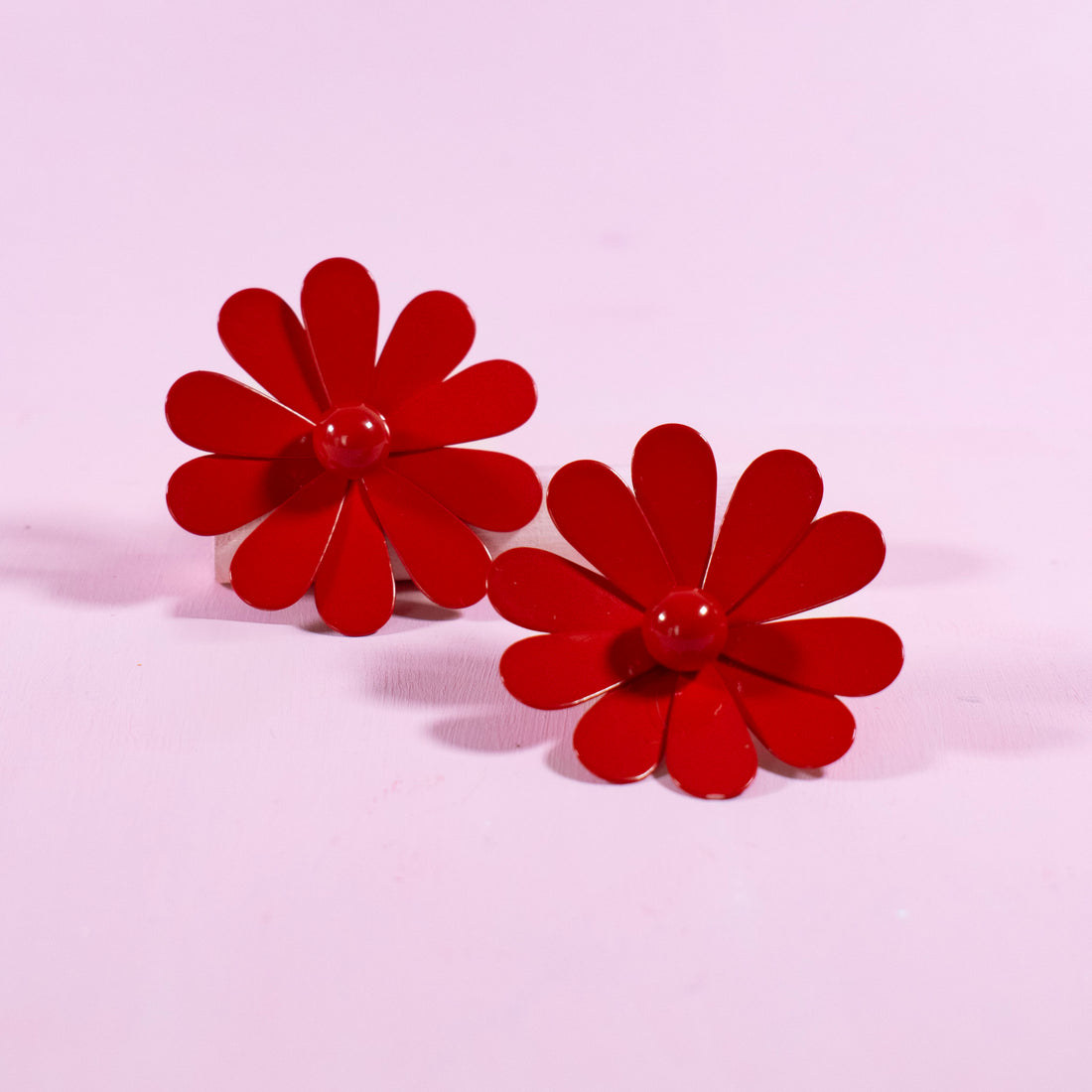 ¡NEW! Aretes Maxi Flor rojo