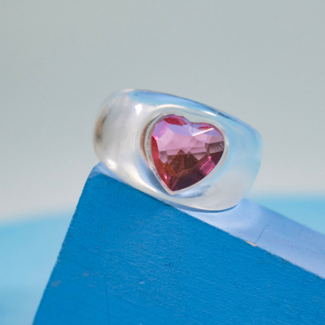 ¡NEW! Anillo Mini corazón Rosa - Talla única 7.5