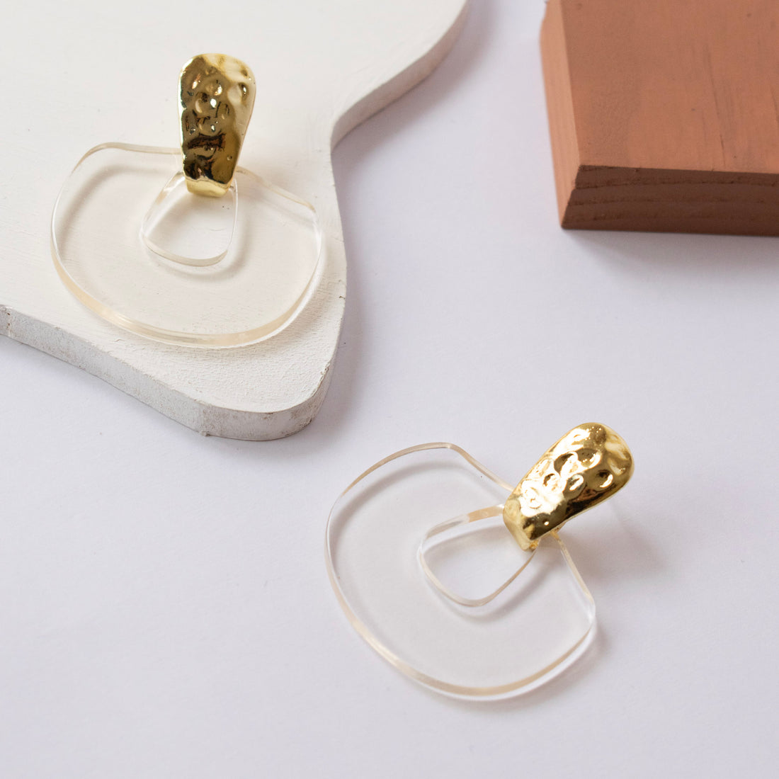 Aretes Acrílicos Diamante Transparente