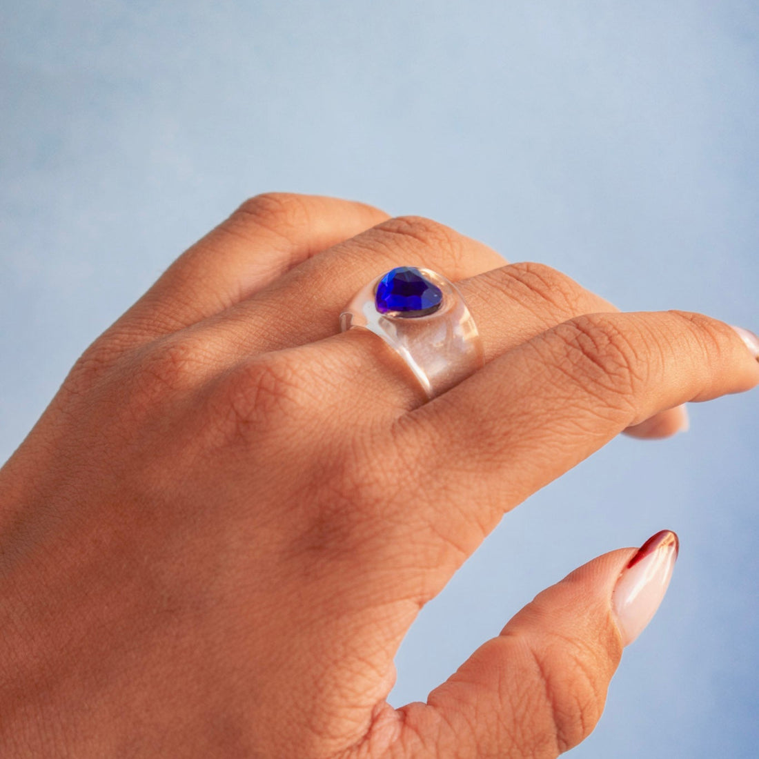 ¡NEW! Anillo Mini corazón azul - Talla única 7.5