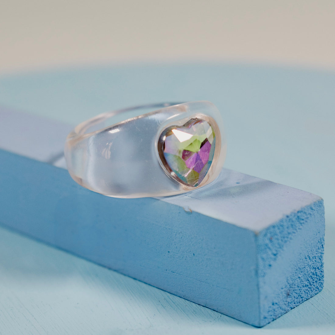 ¡NEW! Anillo Mini corazón Tornasol- Talla única 7.5