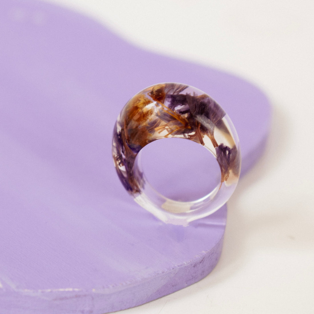 Anillo Acrílico flores primavera Multicolor - Talla única 6.5