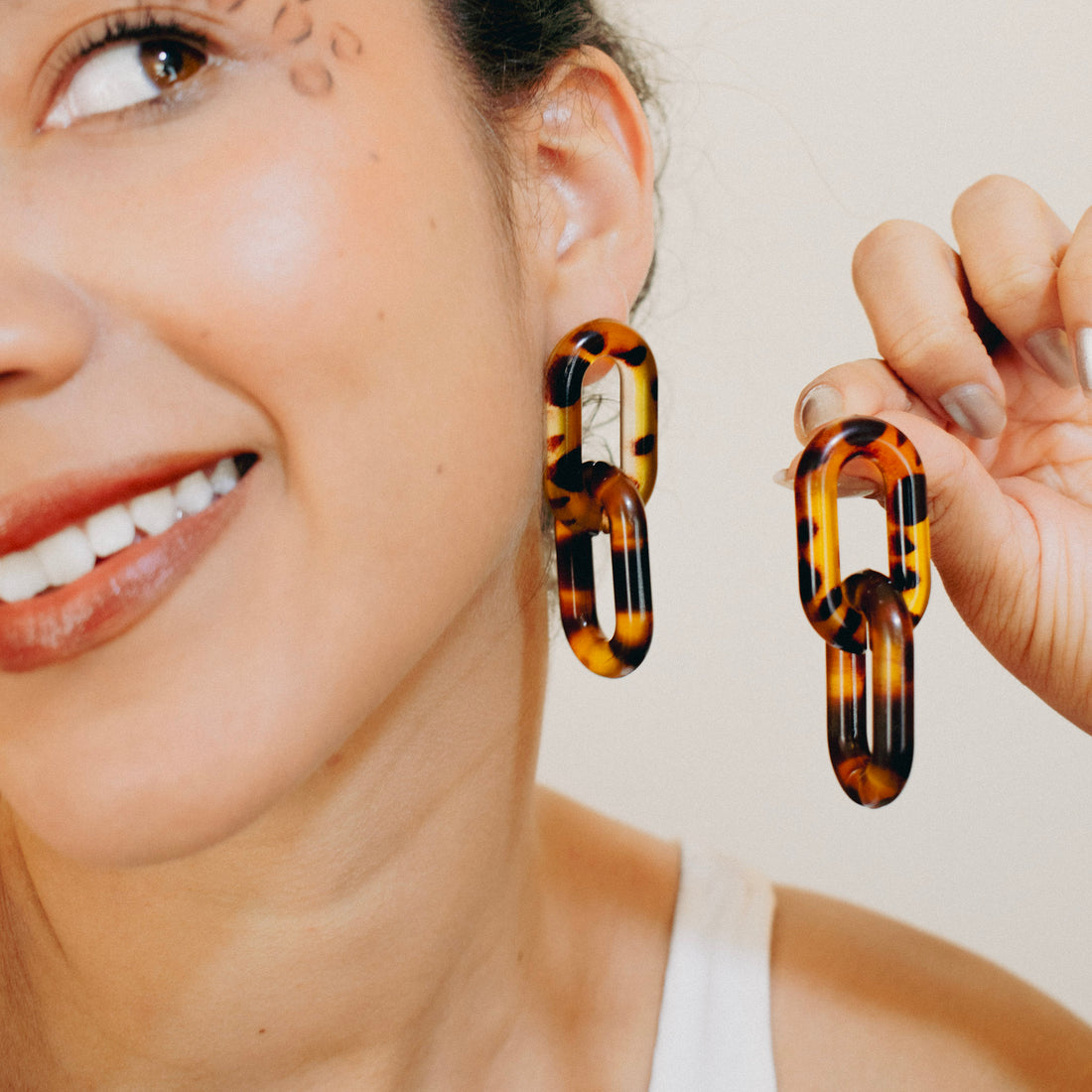 Aretes Acrilico Leopardo