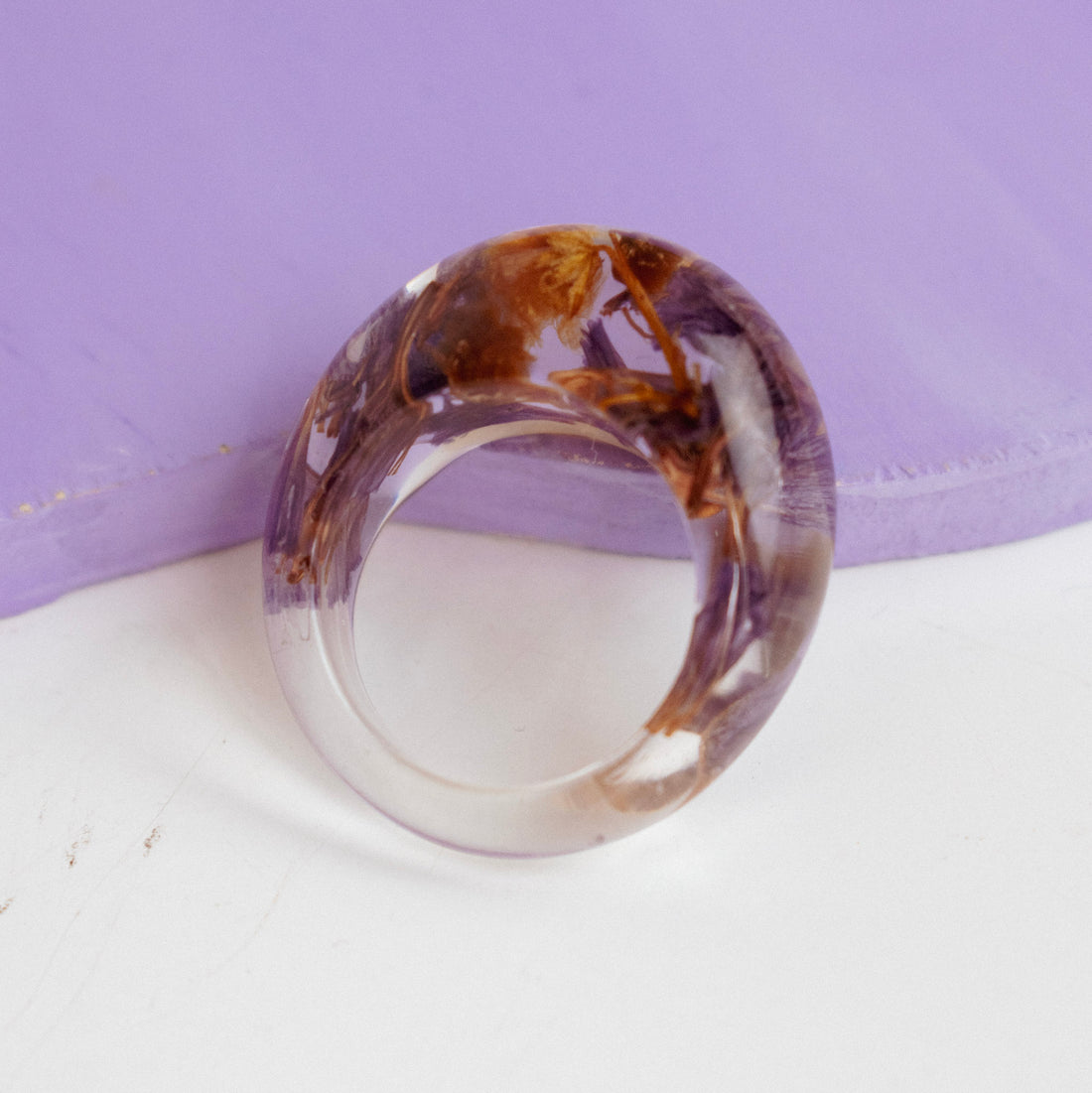 Anillo Acrílico flores primavera Multicolor - Talla única 6.5