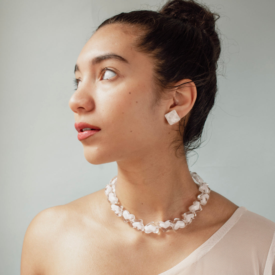¡NEW! Collar corazones prisma Blanco