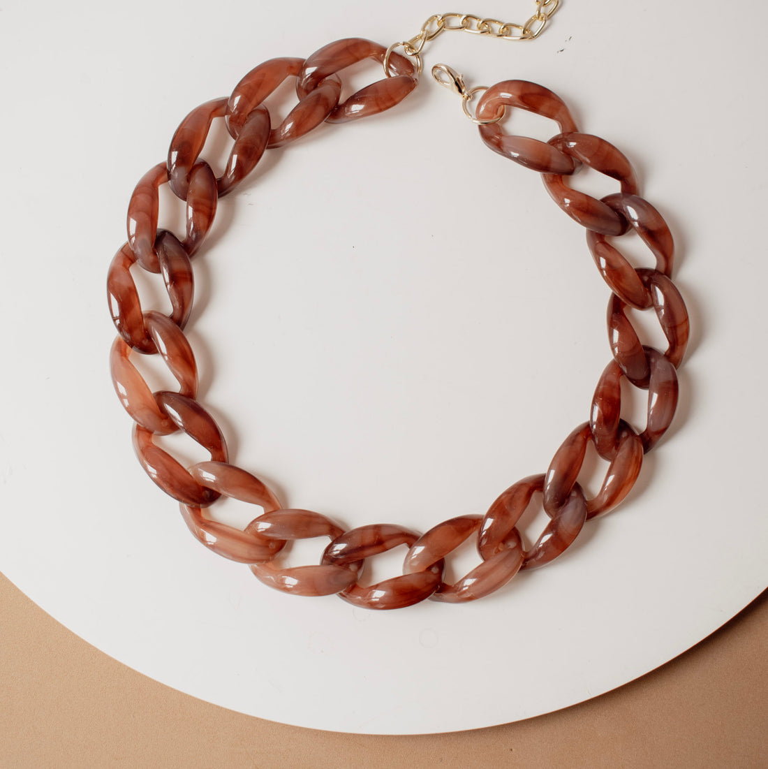 Collar Cadena Acrílico Caramelo