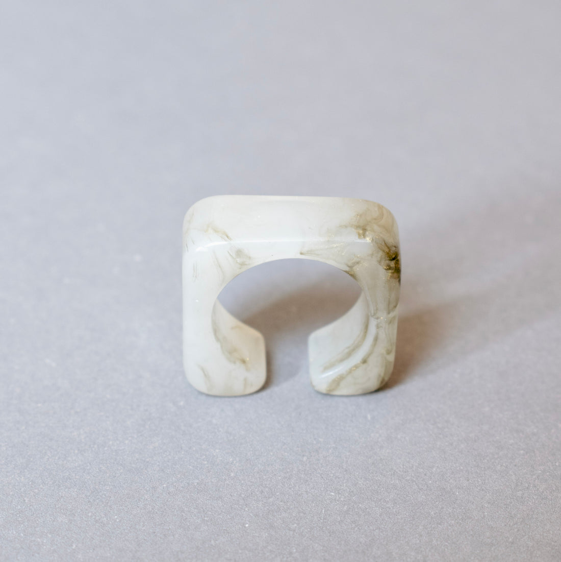Anillos acrílico cuadrado Gris - Talla única 6