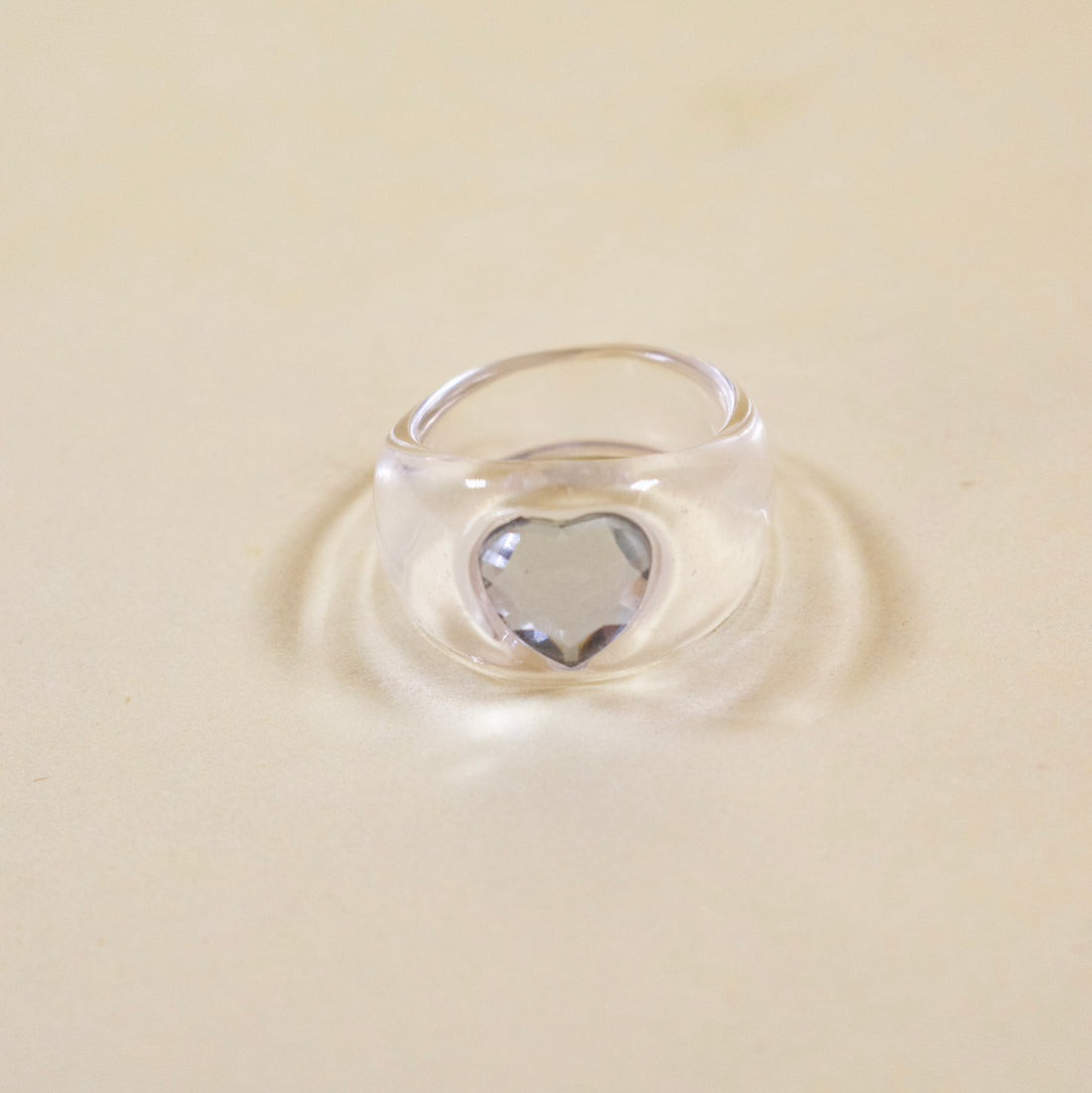 ¡NEW! Anillo Mini corazón Blanco diamante - Talla única 7.5