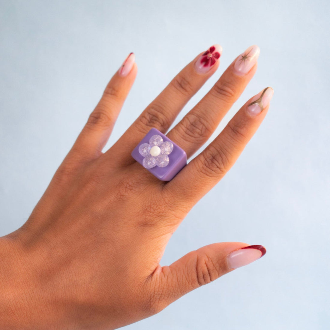 ¡NEW! Anillo Petalo Lila - Talla única 8.5