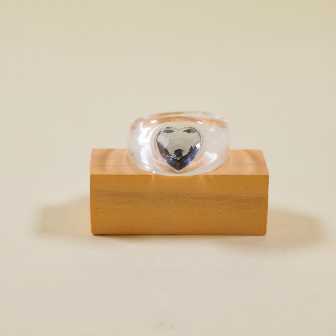 ¡NEW! Anillo Mini corazón Blanco diamante - Talla única 7.5