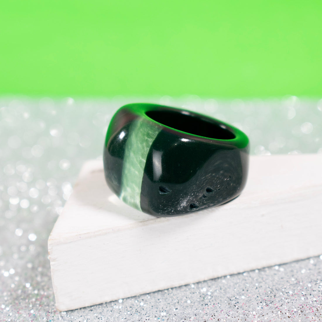 ¡NEW! Anillo Lunar verde - Talla 7