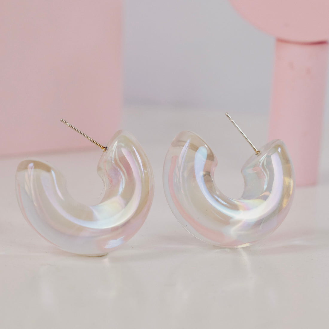 Aretes Acrílico Chunky Transparentes