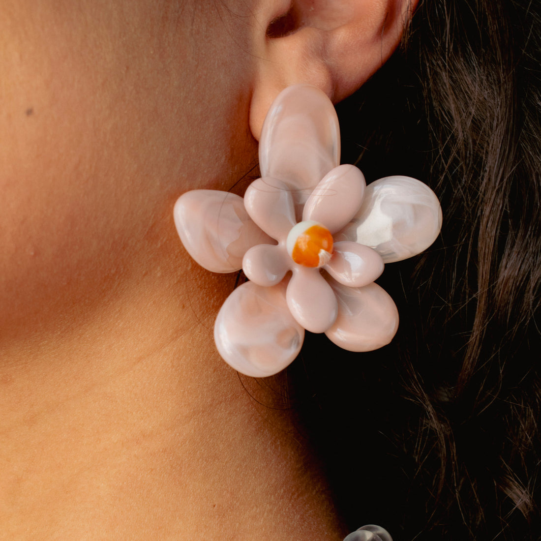¡NEW! Aretes Flor Palo de rosa