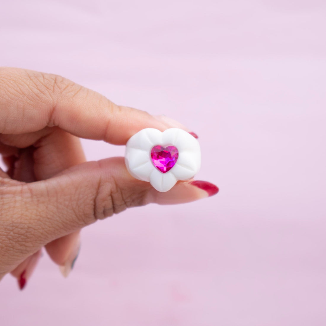 ¡NEW! Anillo Mini Gema Blanco- Talla única 7.5