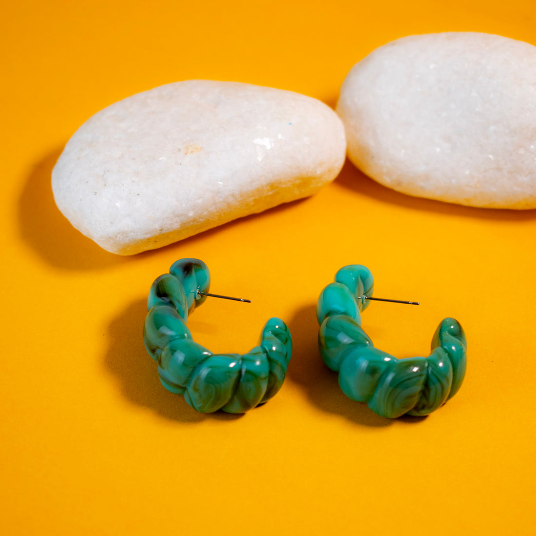 Aretes Acrílico Azul aguamarina