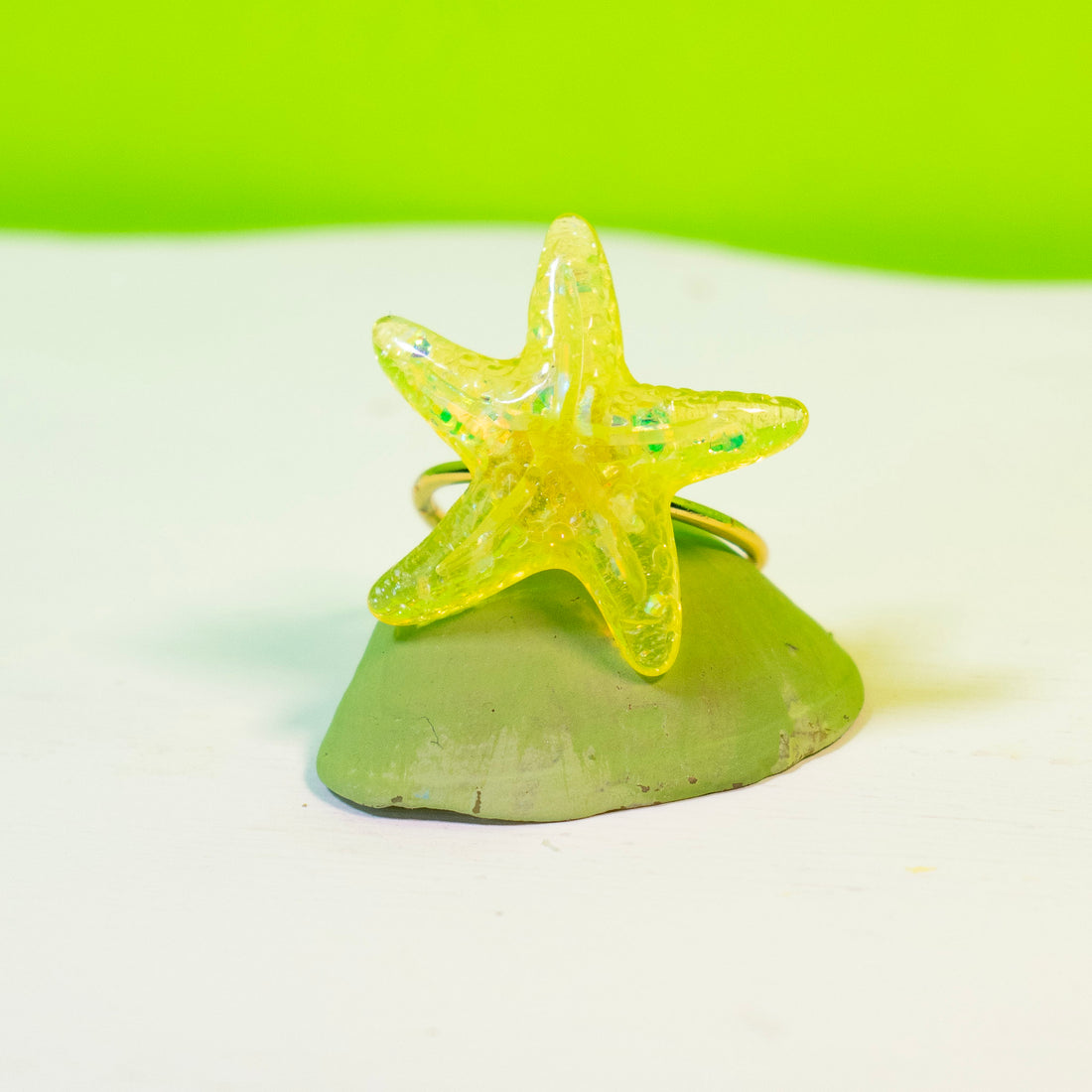 Anillo Estrella de mar Amarillo - Talla única 8