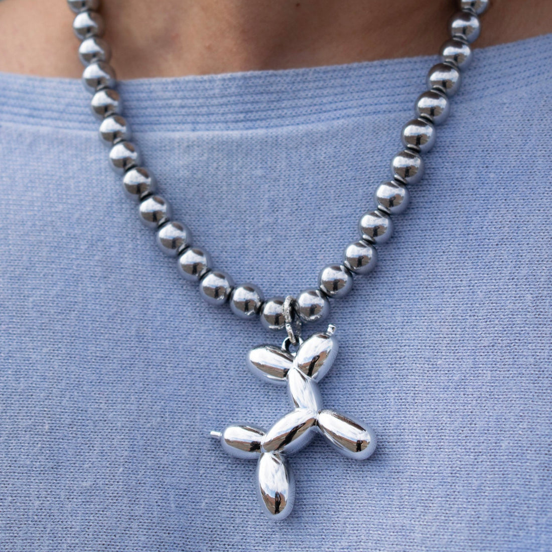 ¡NEW! Collar Pet Globo Plateado