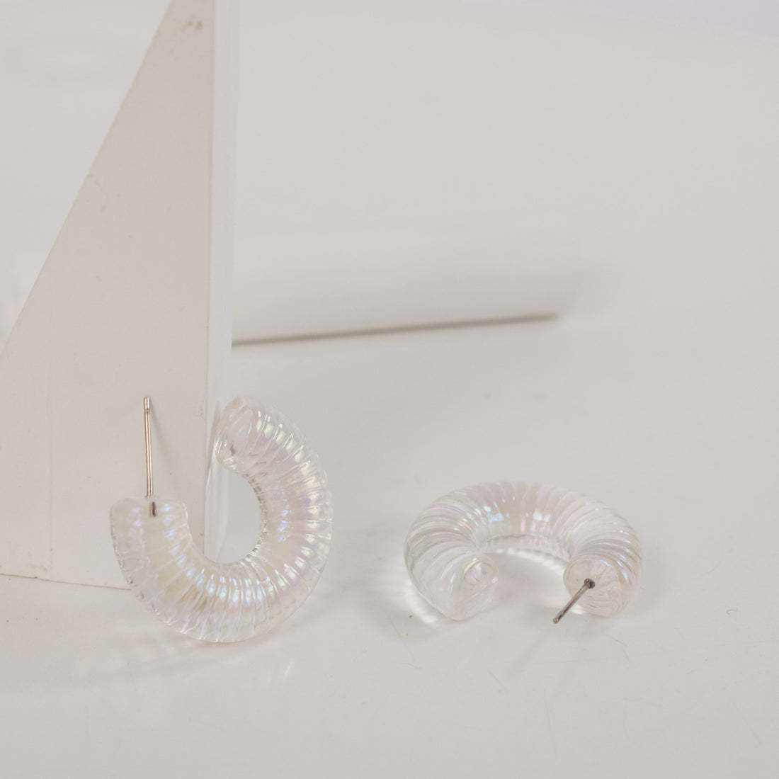 Aretes Acrílicas Tornasol Transparente