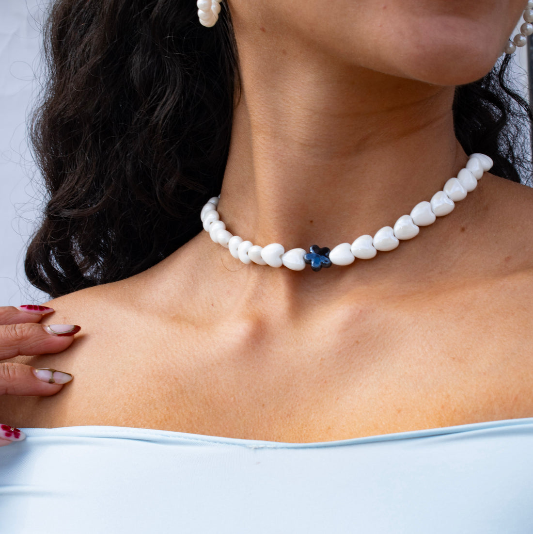 ¡NEW! Collar Corazones Blancos