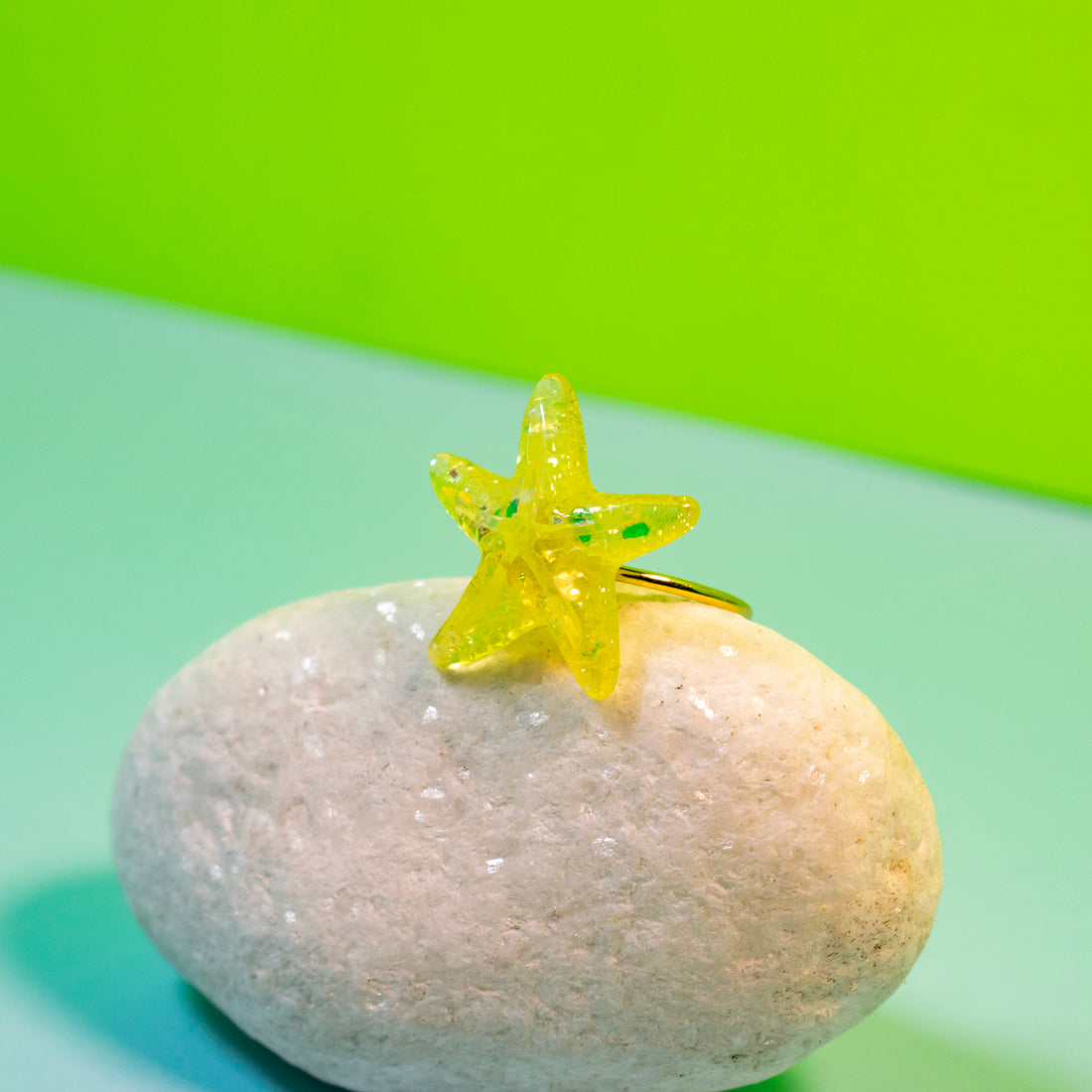 Anillo Estrella de mar Amarillo - Talla única 8