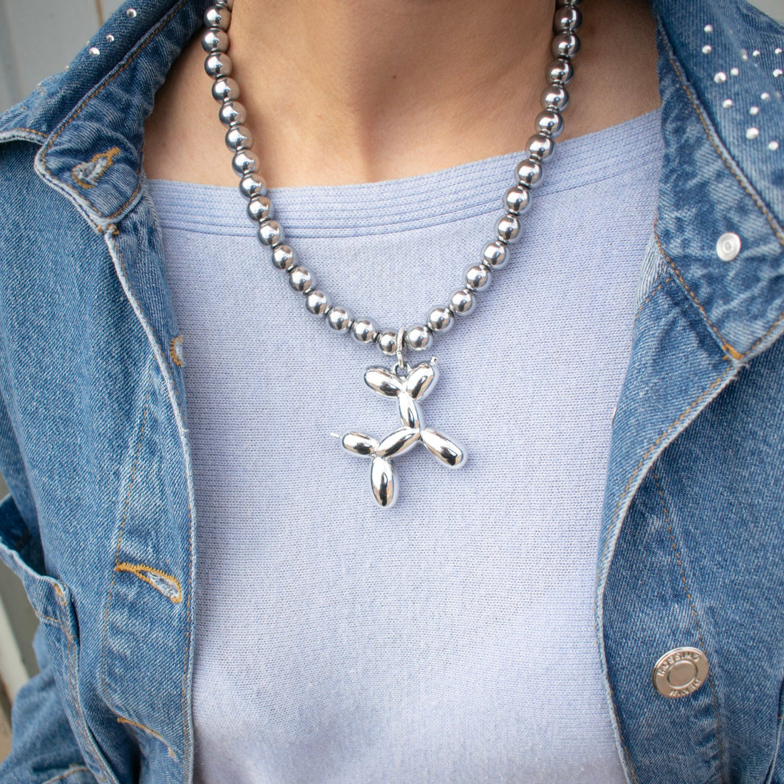 ¡NEW! Collar Pet Globo Plateado