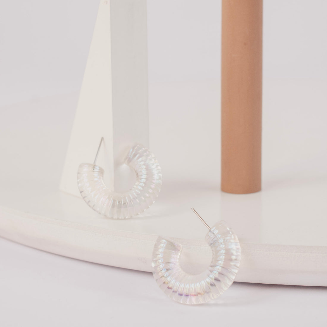 Aretes Acrílicas Tornasol Transparente