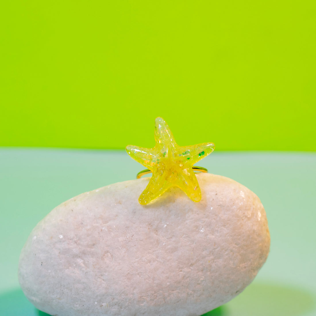 Anillo Estrella de mar Amarillo - Talla única 8