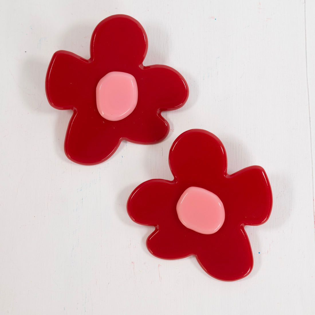 ¡NEW! Aretes Renacer Floral Rojo