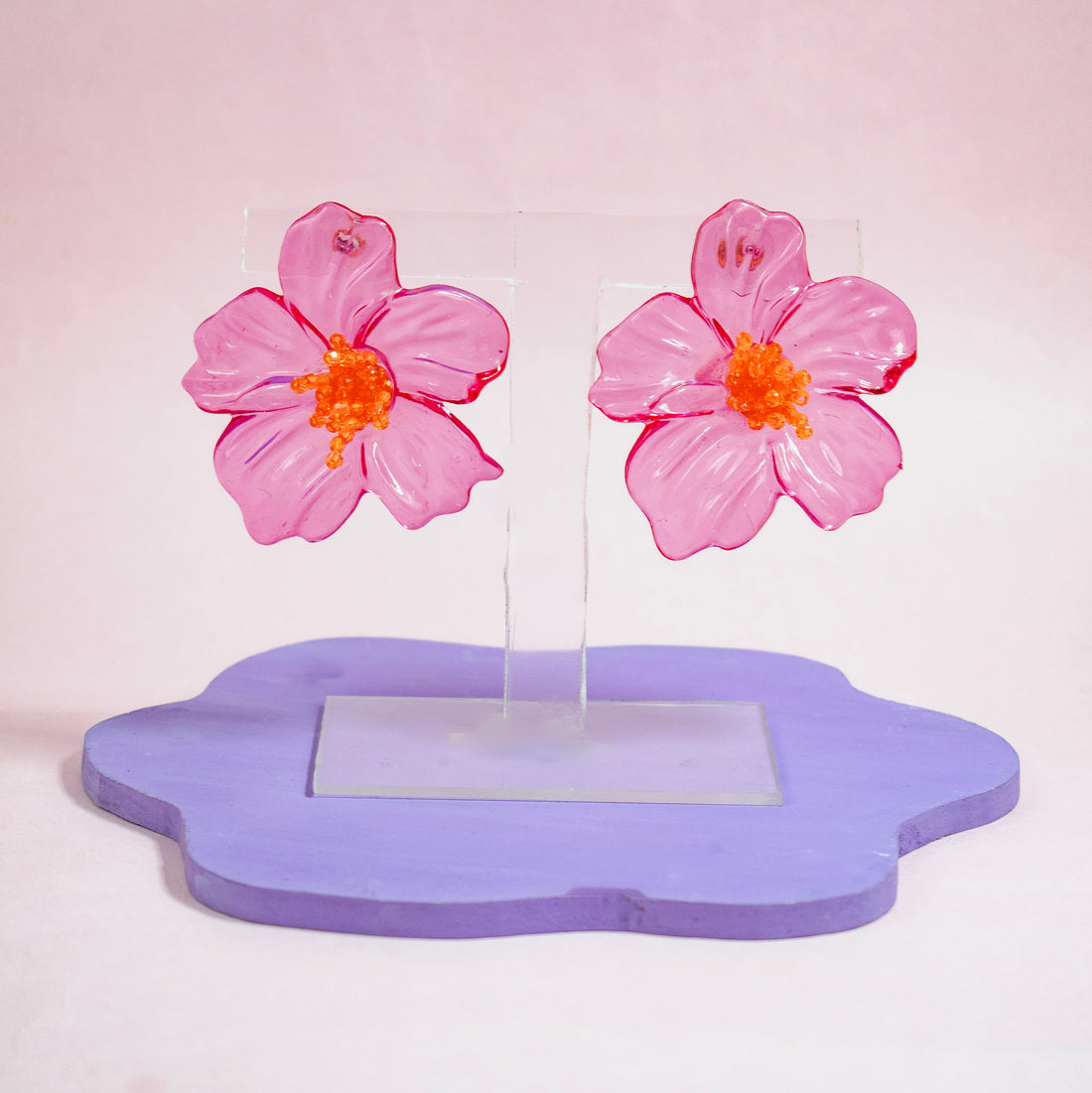 ¡NEW! Aretes MAXI Flores Místicas Fucsia