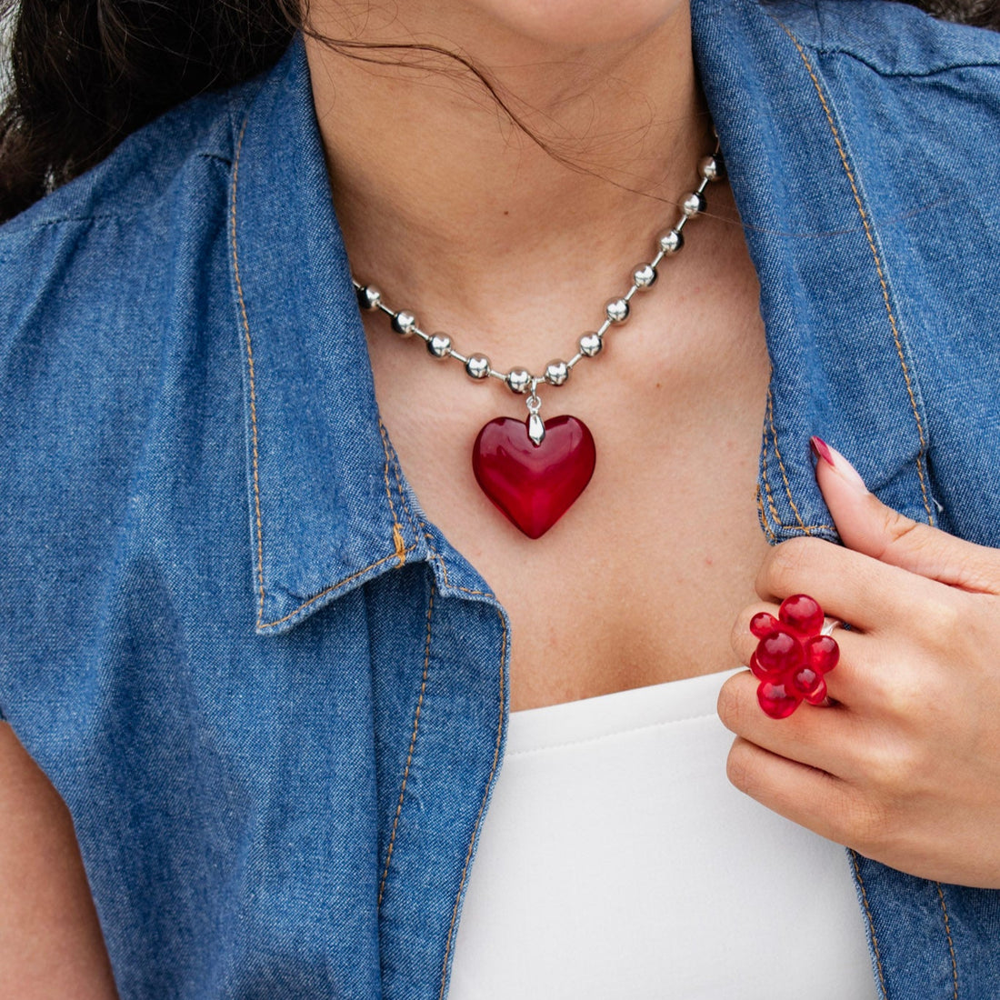 Collar Corazón Rojo