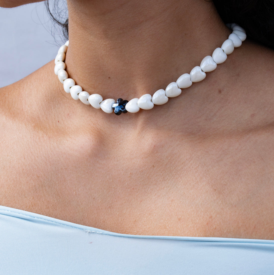 ¡NEW! Collar Corazones Blancos