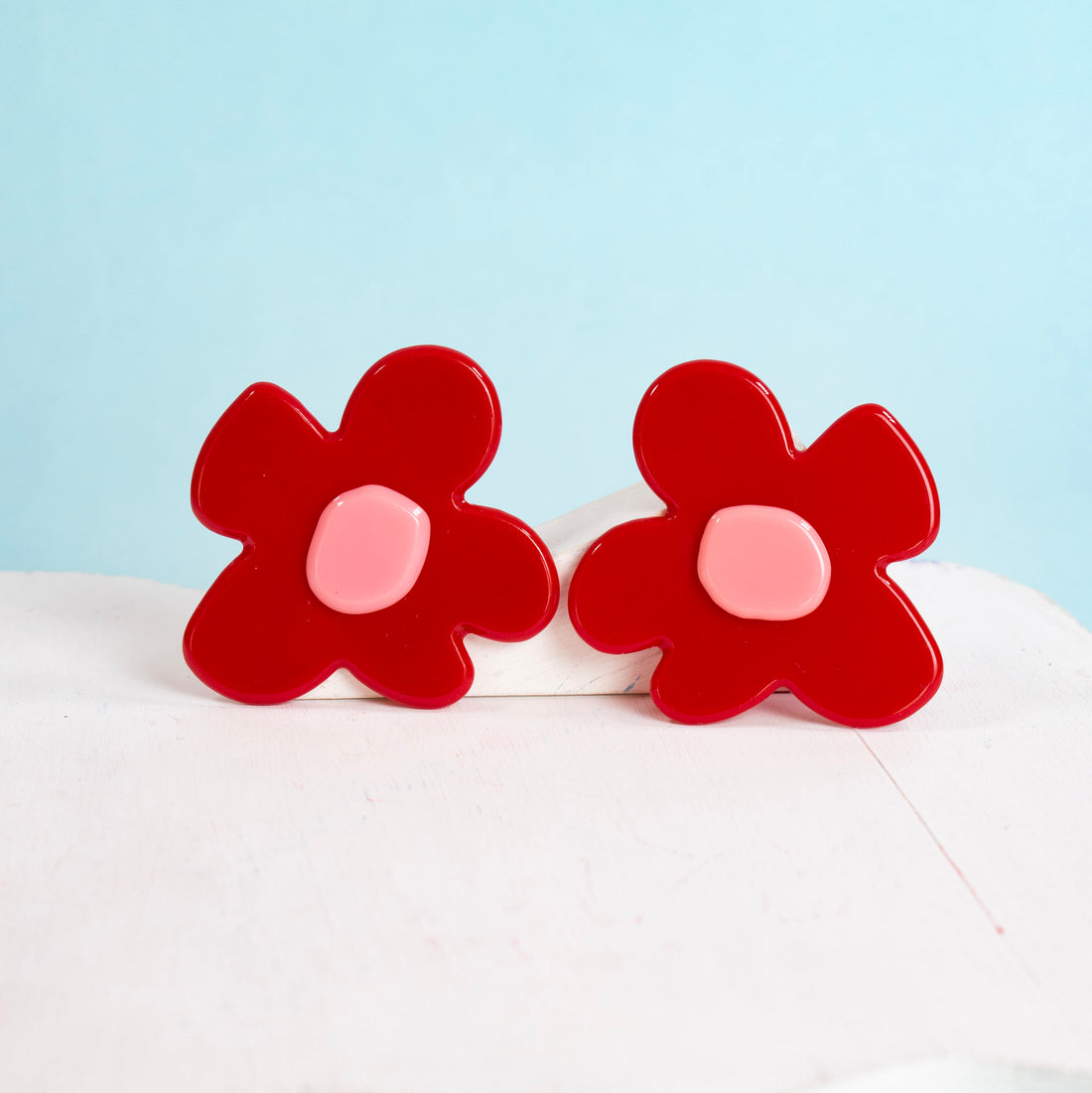 ¡NEW! Aretes Renacer Floral Rojo