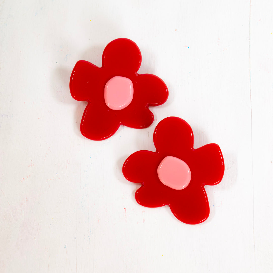 ¡NEW! Aretes Renacer Floral Rojo